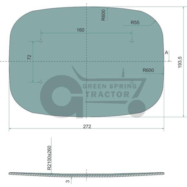 Replacement glass for John Deere L41892 - Image 2