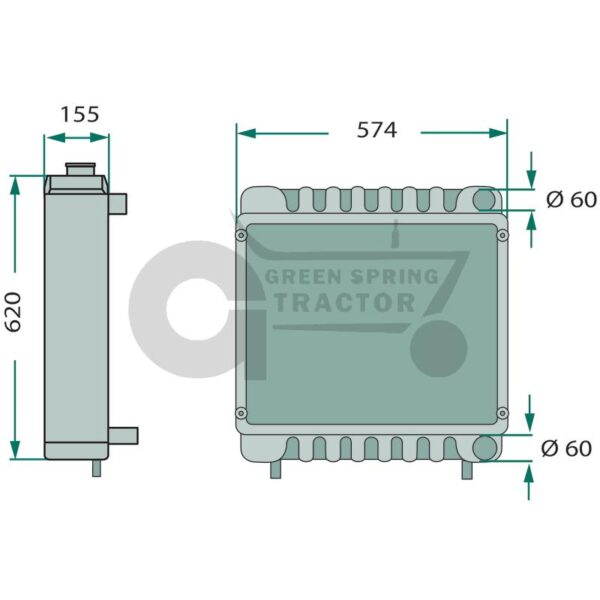 Radiator for John Deere AL157248, AL168726, AL171542, AL176361 - Image 2